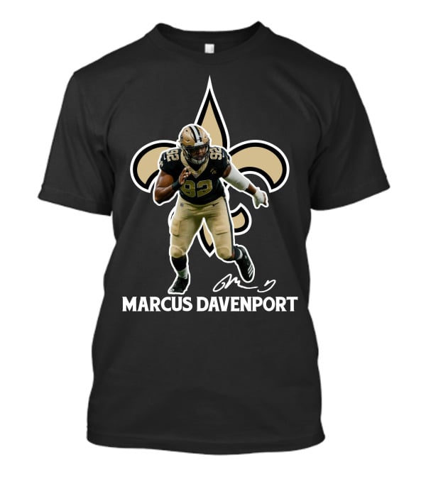 Marcus Davenport New Orleans Football Fleur-de-Lis 92 T-Shirt