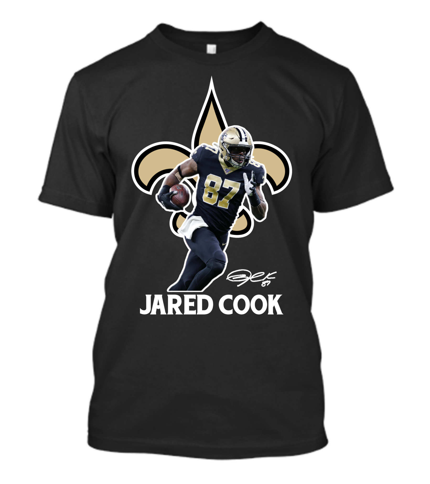 Jared Cook New Orleans Saints Player Fleur-de-lis NFL Football T-Shirt