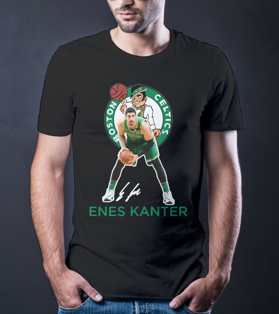 Enes Kanter Boston Celtics Basketball Player Signed Bc06 T-Shirt