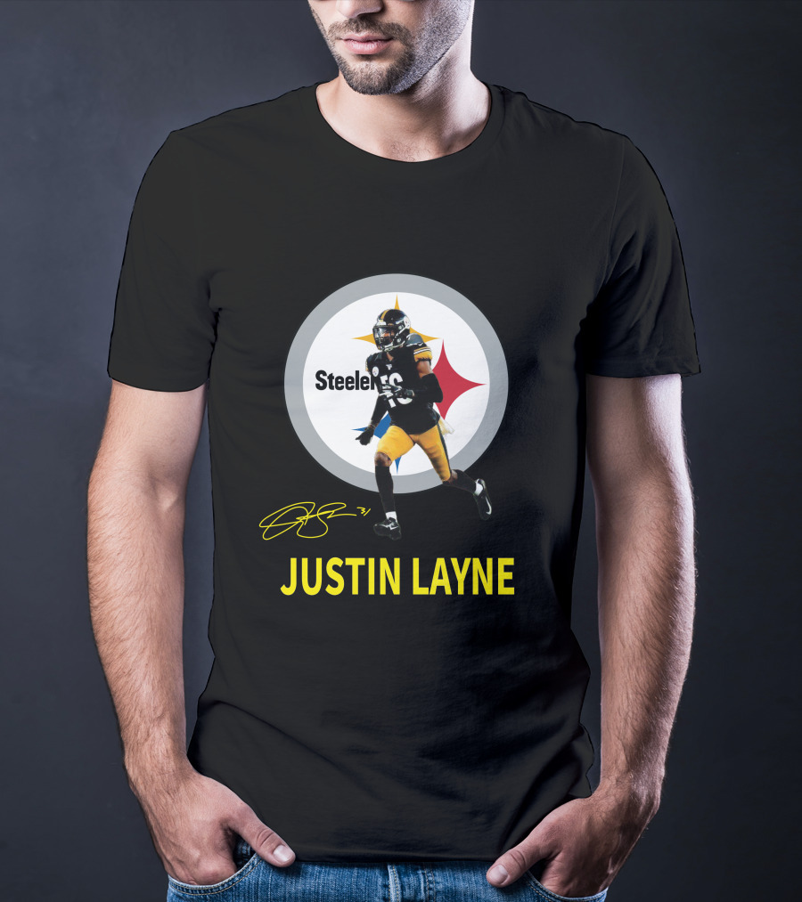 Steelers Justin Layne 31 Player Signature T-Shirt