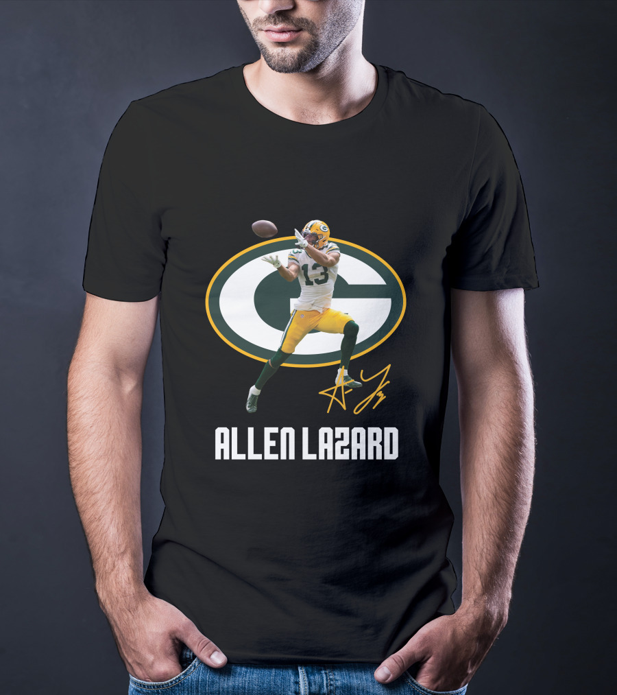Green Bay Packers Allen Lazard 13 Oval Logo Football Catch T-Shirt