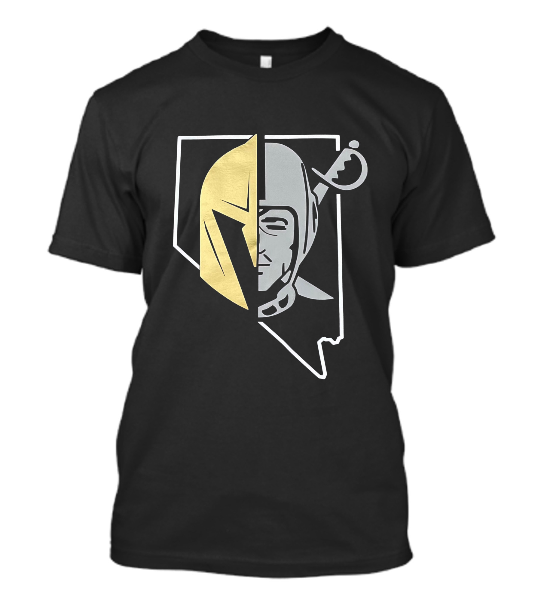Las Vegas Raiders Vegas Golden Knights Nevada State Logo Fusion T-Shirt
