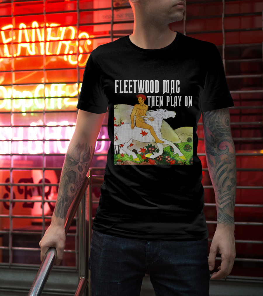 Fw 22 Male Figure Riding White Horse With Autumn Leaves T-Shirt