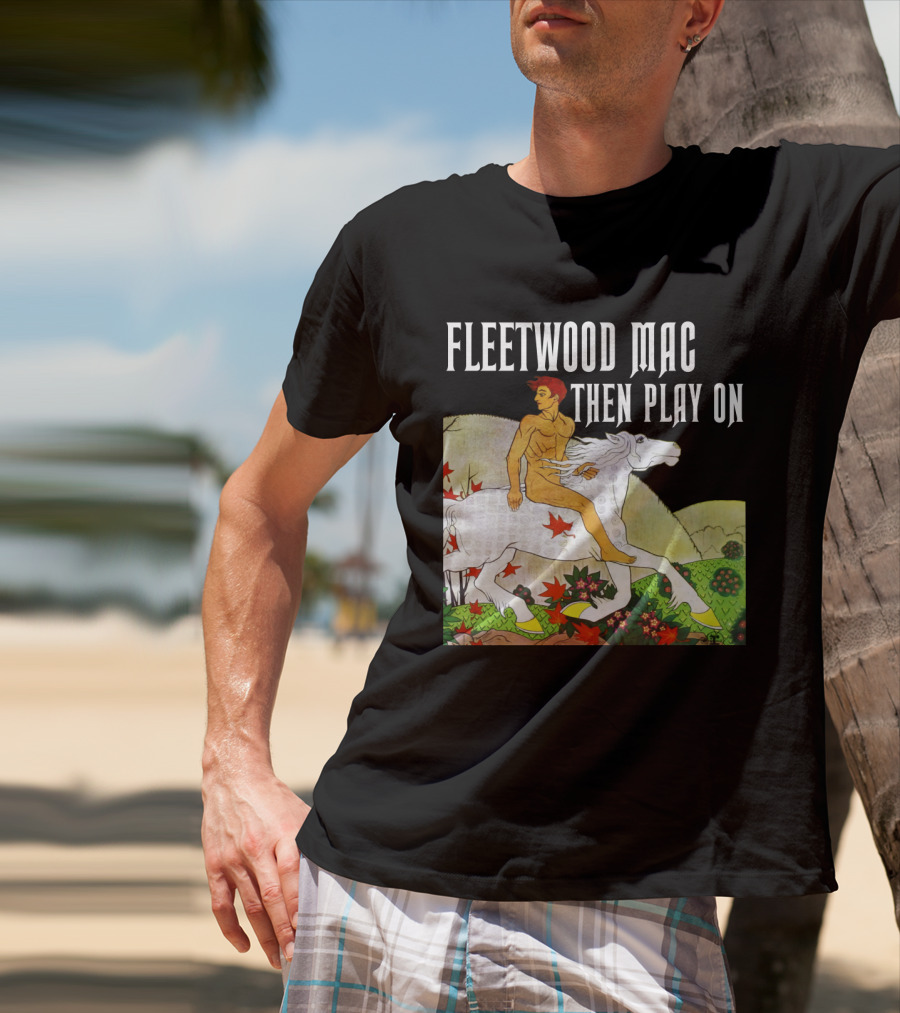 Fw 22 Male Figure Riding White Horse With Autumn Leaves T-Shirt