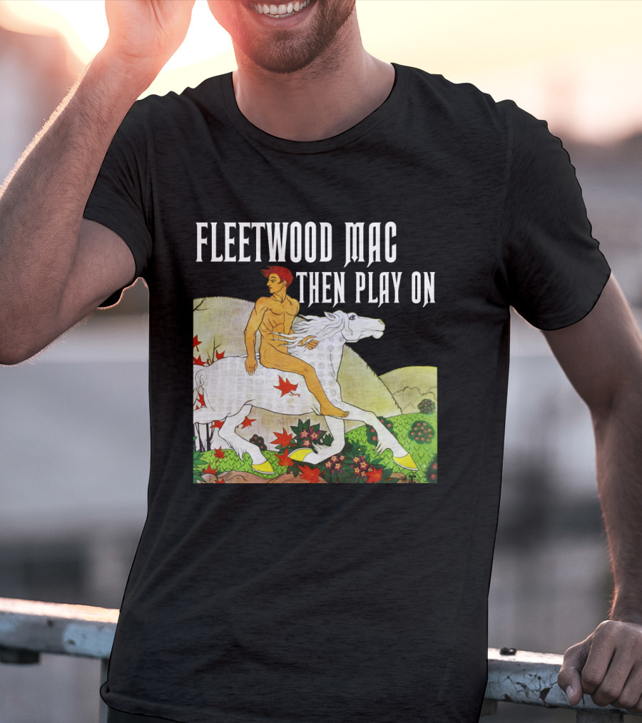 Fw 22 Male Figure Riding White Horse With Autumn Leaves T-Shirt