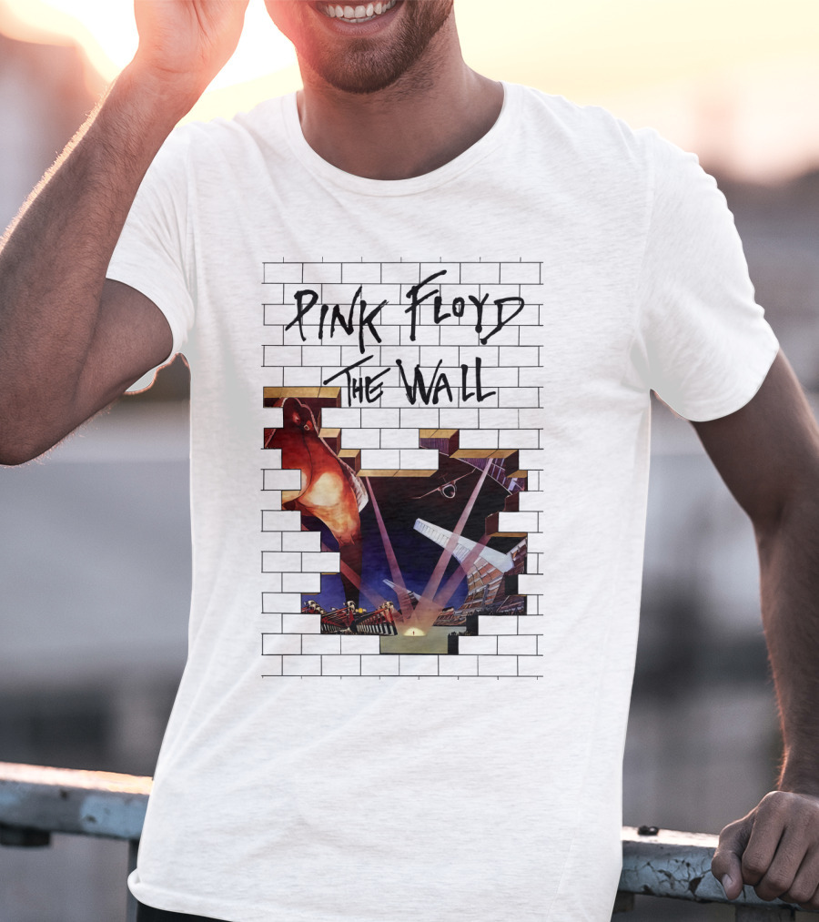 Pink Floyd The Wall Album Art Brick Wall Concert Lights T-Shirt
