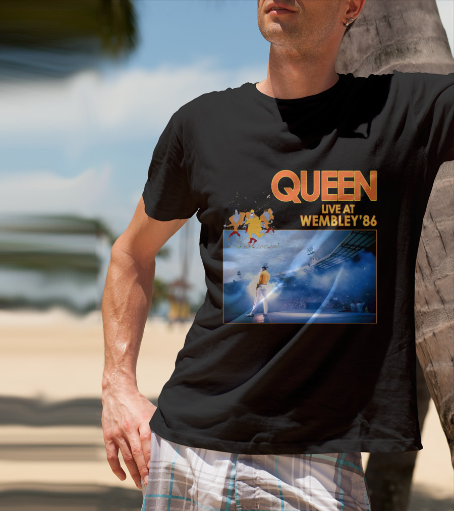 Queen Live At Wembley '86 Stadium Performance T-Shirt