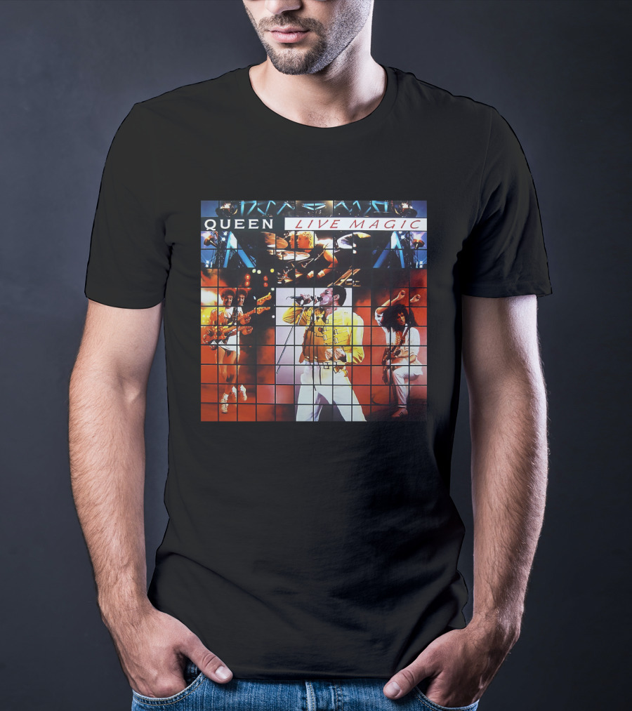 Queen 1986 Live Magic Concert Album Cover Collage T-Shirt