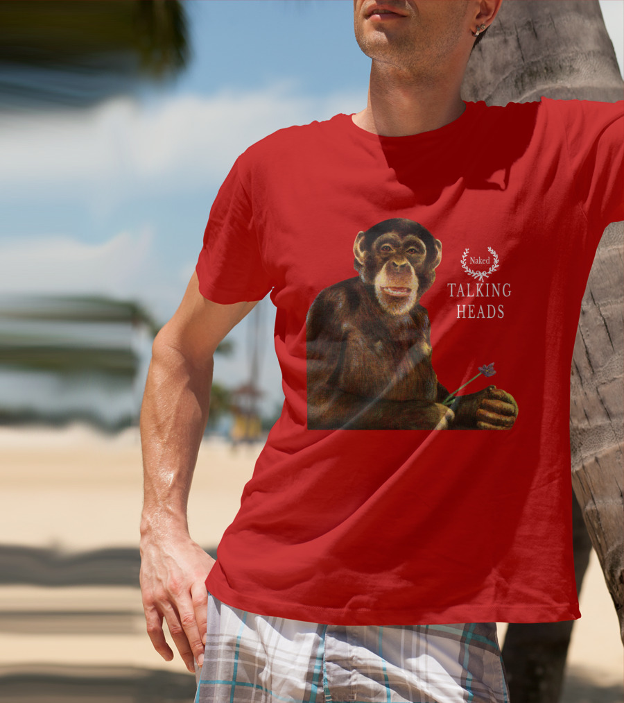 Naked Talking Heads Nothing But Flowers Monkey Holding Flower T-Shirt
