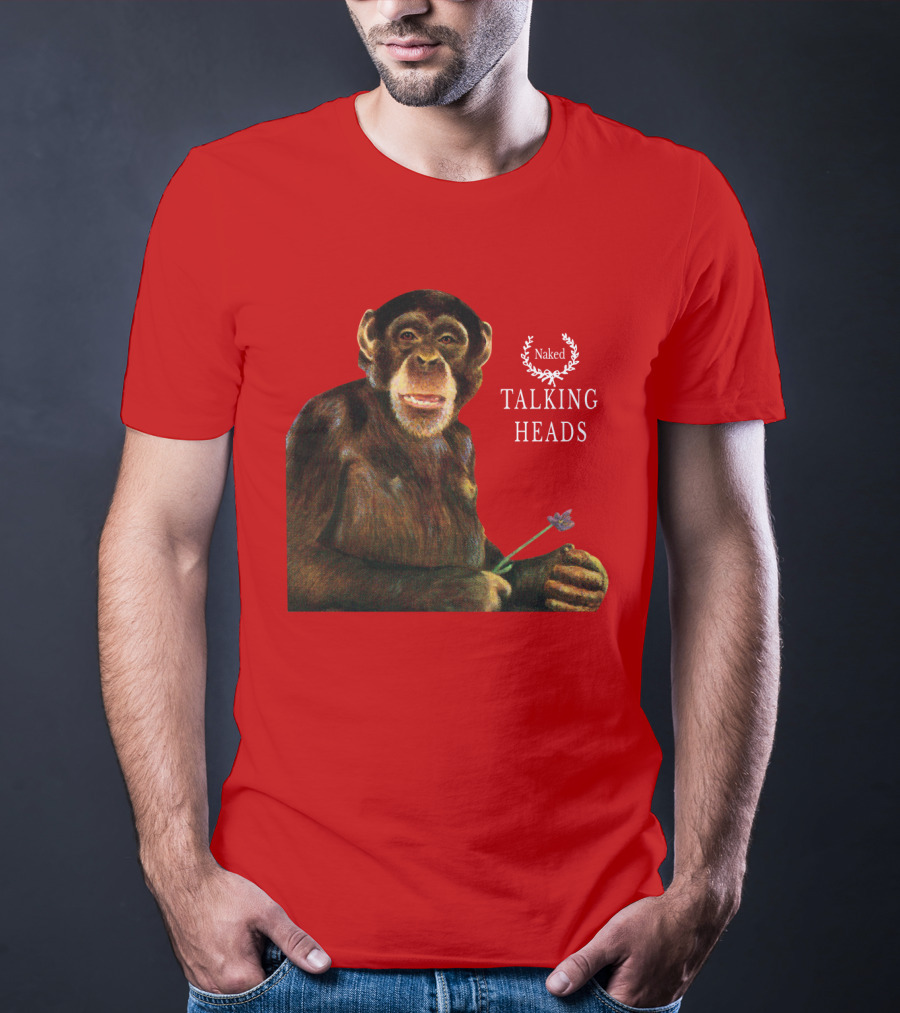 Naked Talking Heads Nothing But Flowers Monkey Holding Flower T-Shirt