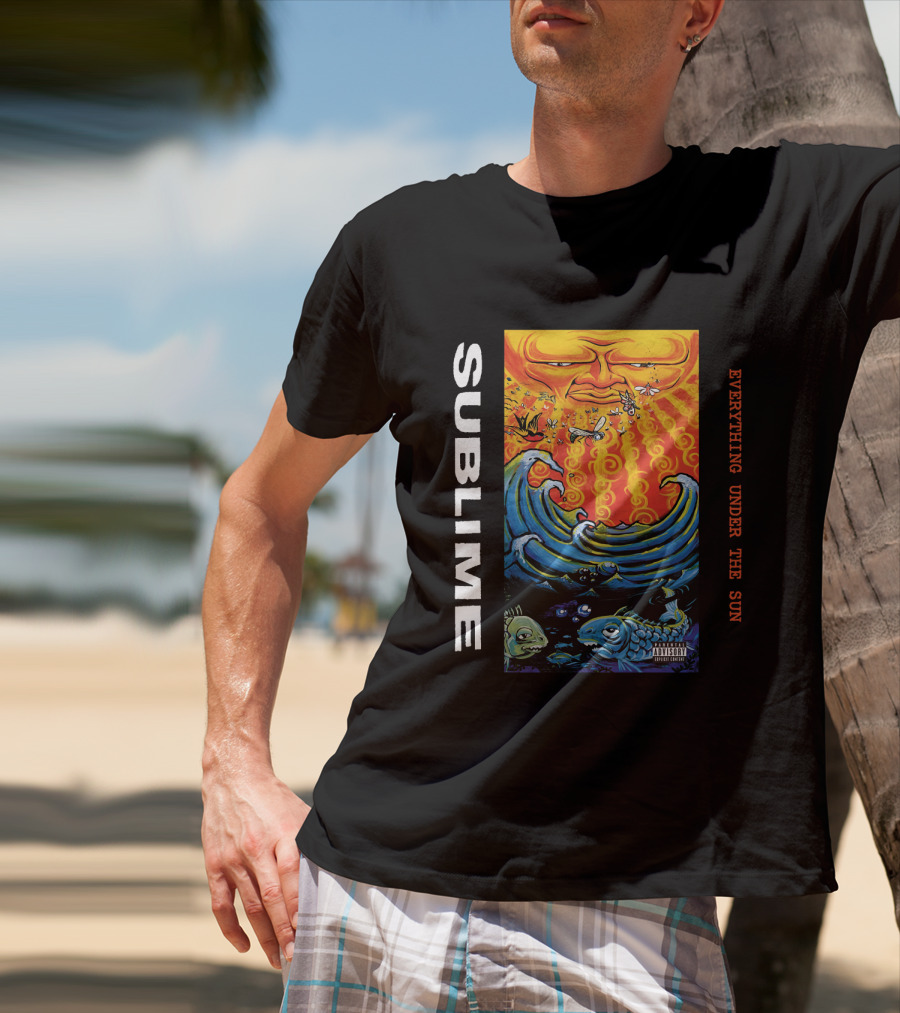 Sublime Everything Under The Sun Waves And Fish Artwork T-Shirt