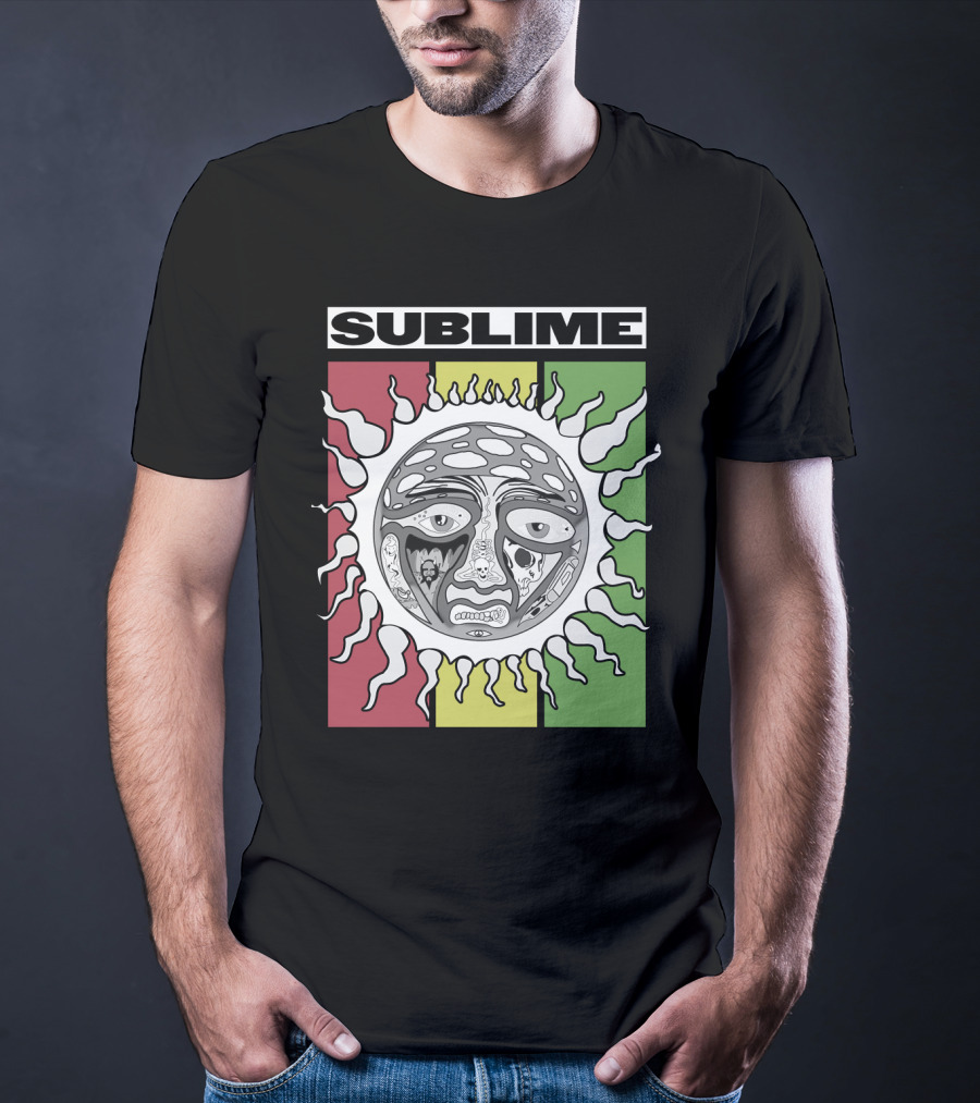 Sublime Sunface With Red Yellow Green T-Shirt