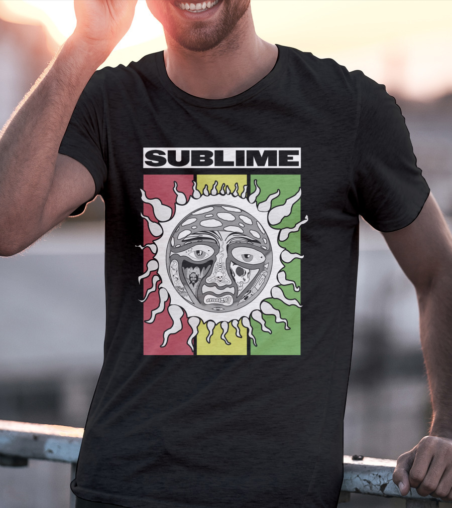 Sublime Sunface With Red Yellow Green T-Shirt