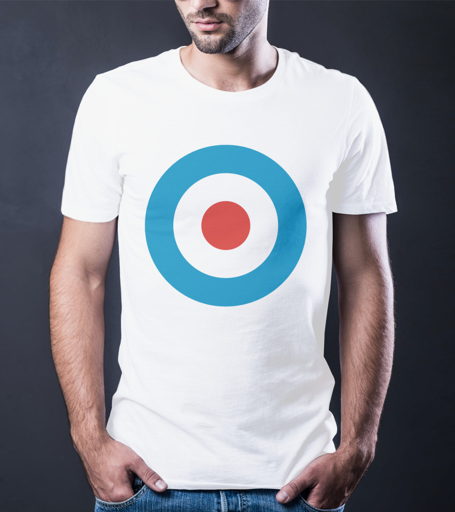 Mod Target Symbol Design With Red Circle Blue Outer Ring T-Shirt