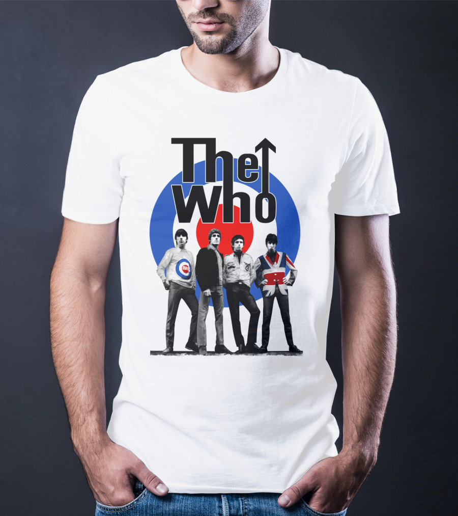 The Who Band Members With British Mod Target T-Shirt