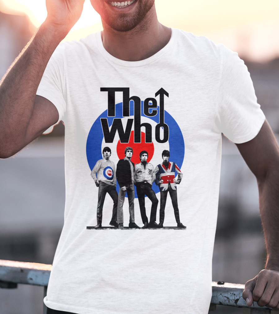 The Who Band Members With British Mod Target T-Shirt