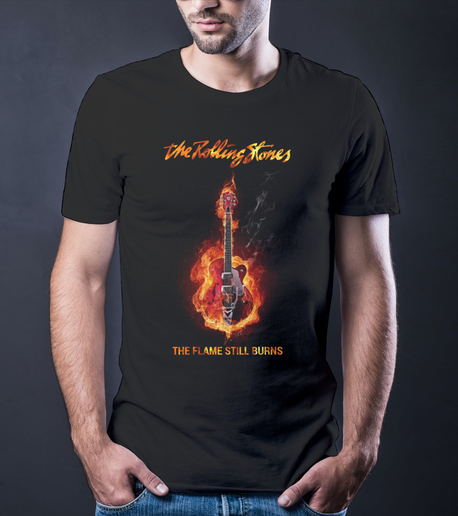 The Rolling Stones The Flame Still Burns Fiery Guitar T-Shirt
