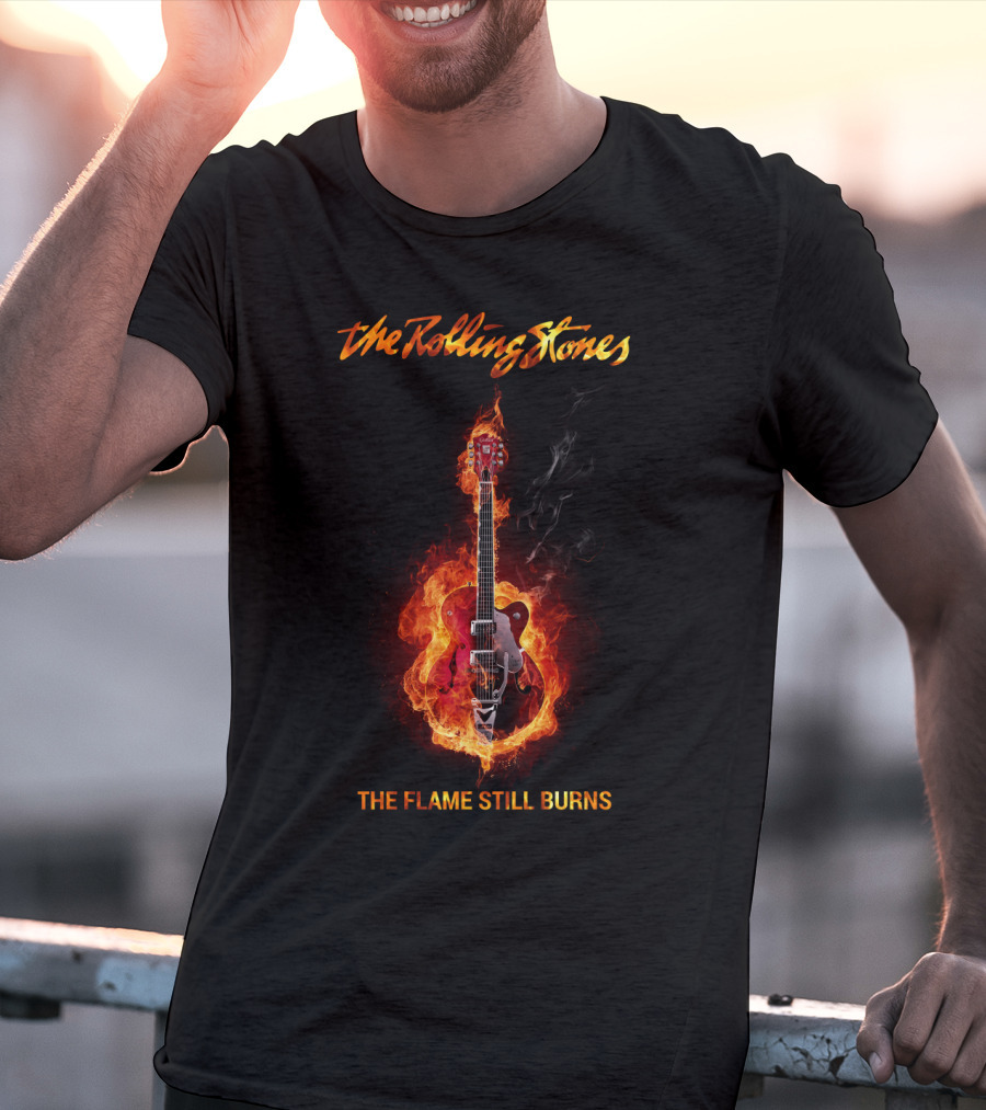 The Rolling Stones The Flame Still Burns Fiery Guitar T-Shirt