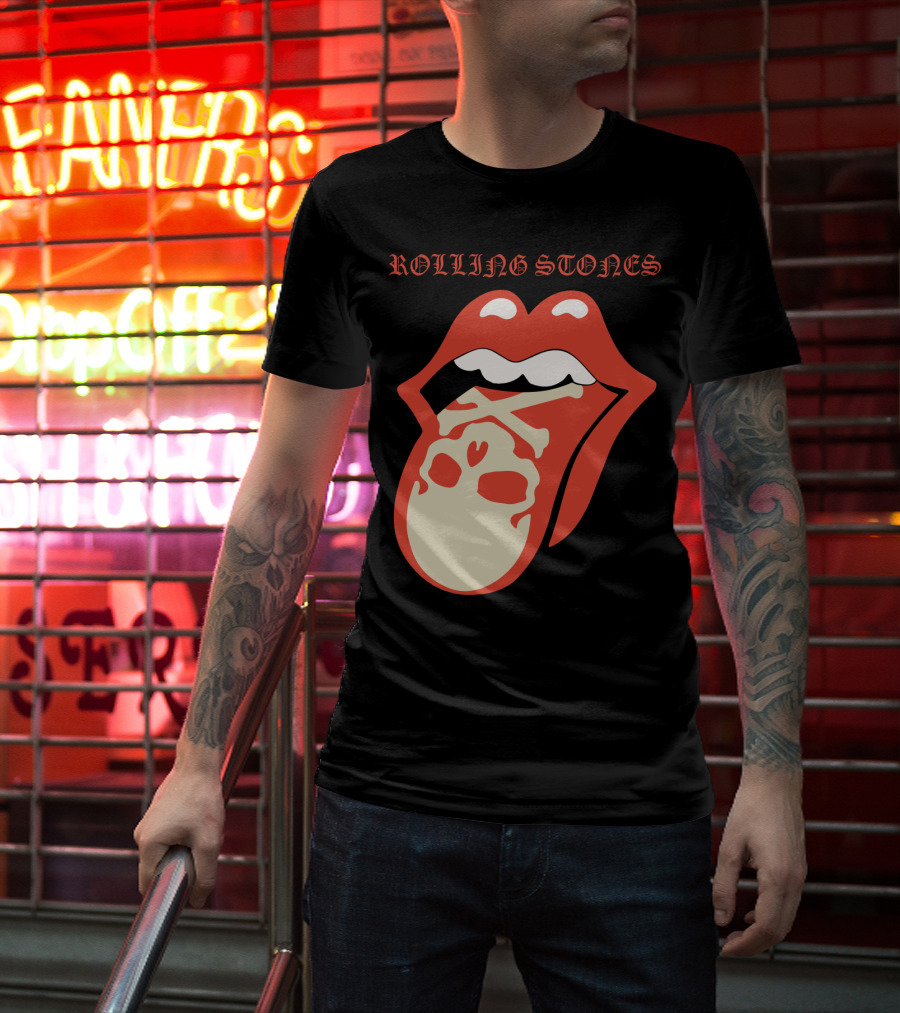 Rolling Stones Tongue With Skull T-Shirt