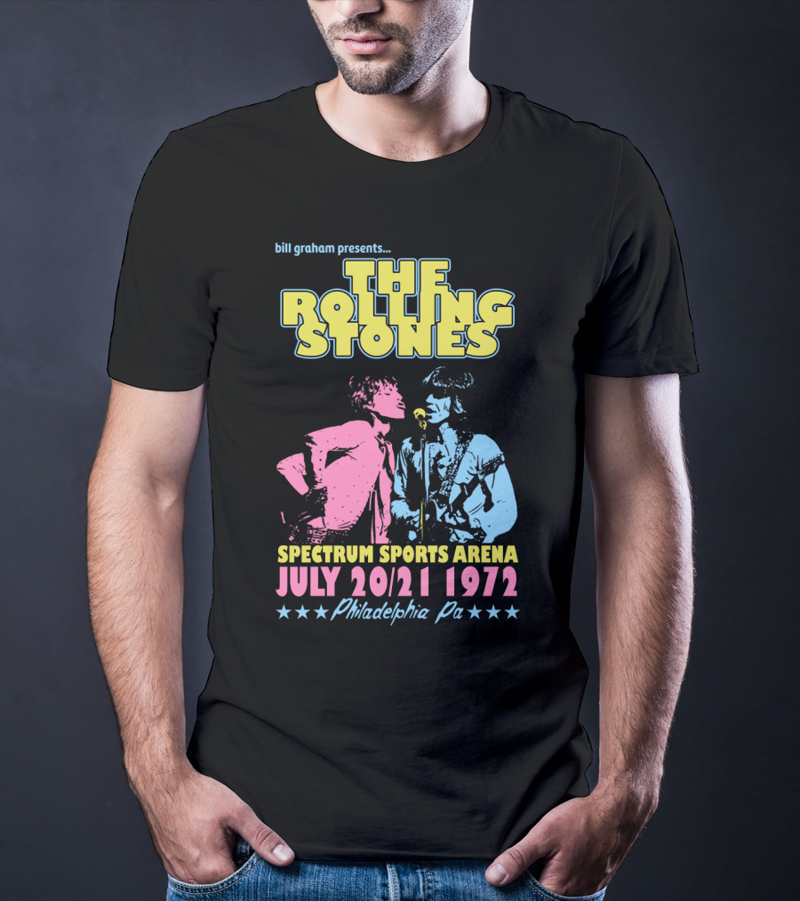 Bill Graham Presents The Rolling Stones Spectrum Sports Arena July 20 21 1972 Philadelphia Pa T-Shirt