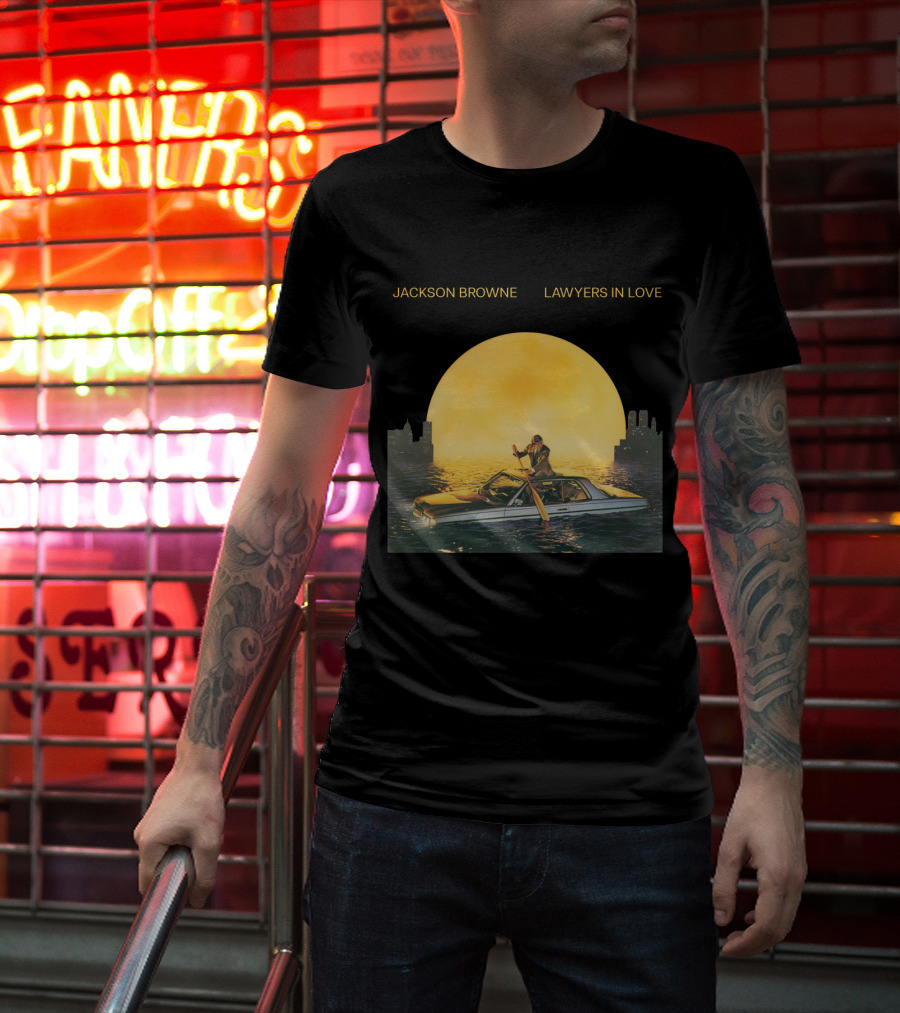 Jackson Browne Lawyers In Love Car And Moon Scene T-Shirt