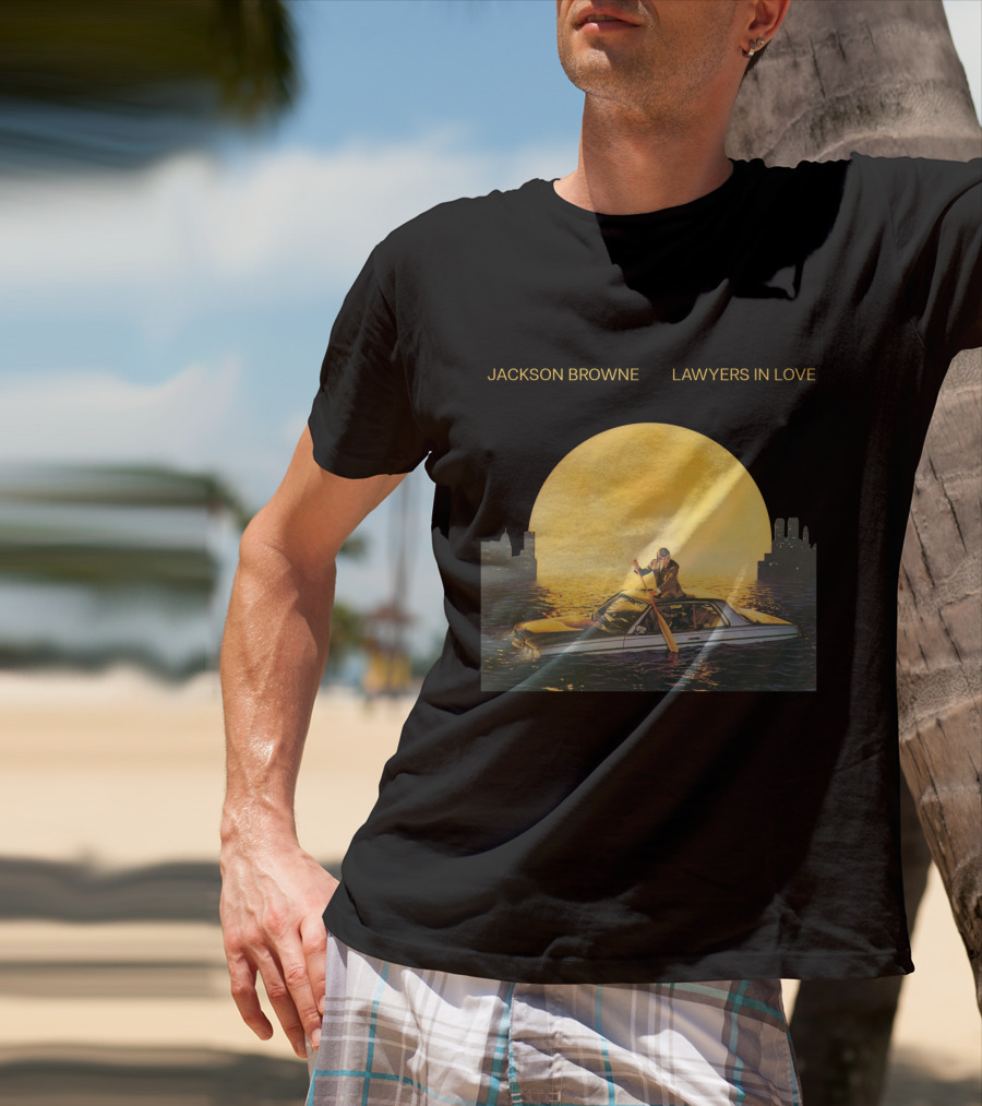 Jackson Browne Lawyers In Love Car And Moon Scene T-Shirt