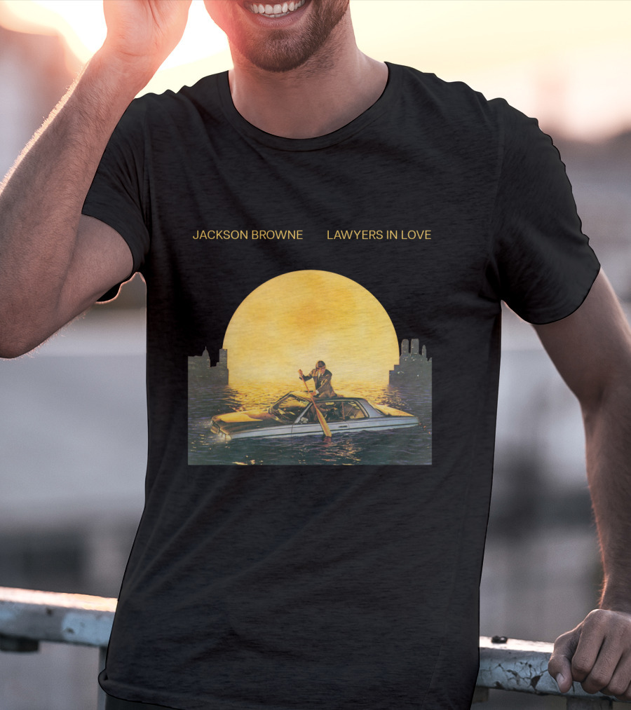 Jackson Browne Lawyers In Love Car And Moon Scene T-Shirt