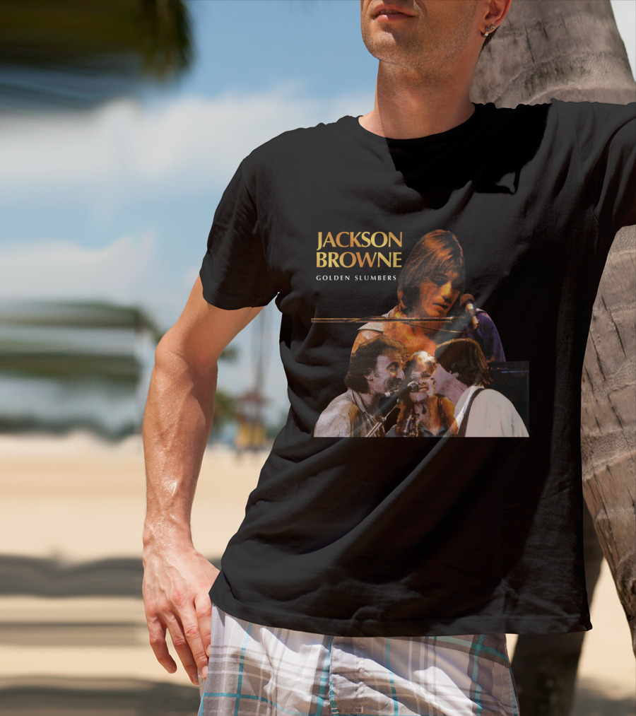 Jackson Browne Golden Slumbers Live Performance Collage T-Shirt