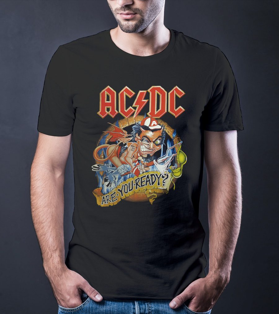 Acdc Are You Ready? Mailed Comic Character T-Shirt