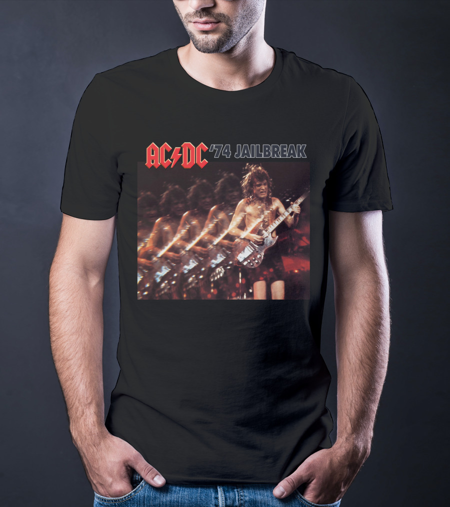 Acdc '74 Jailbreak Angus Young Concert T-Shirt