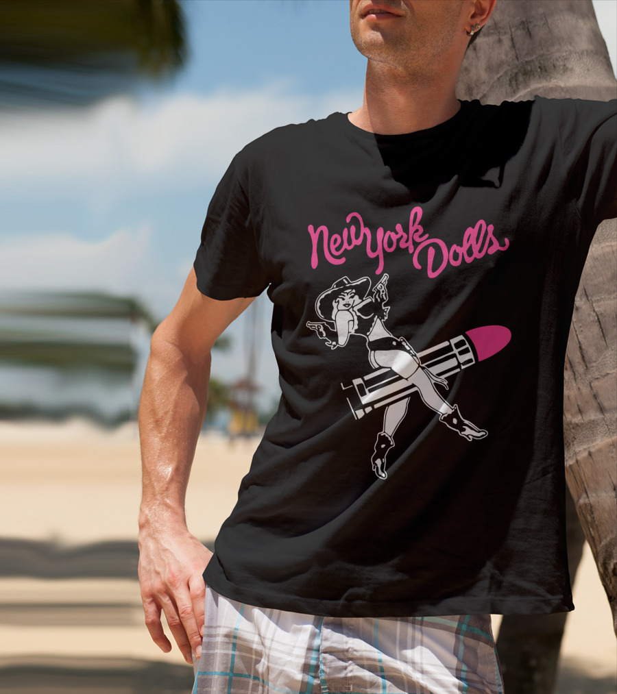 New York Dolls Cowgirl On Lipstick Rocket T-Shirt