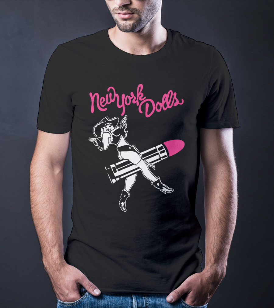 New York Dolls Cowgirl On Lipstick Rocket T-Shirt