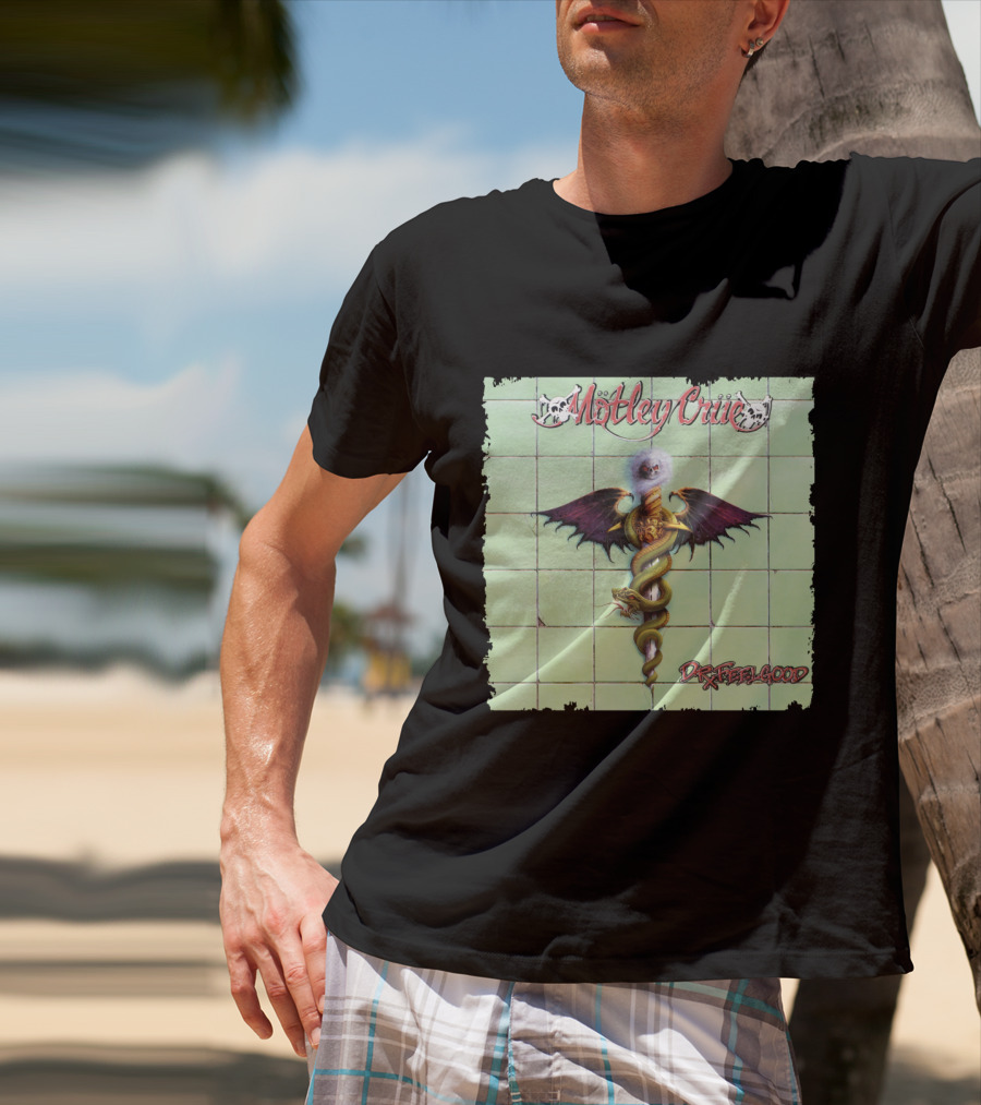 Mötley Crüe Dr. Feelgood Winged Caduceus Snake T-Shirt