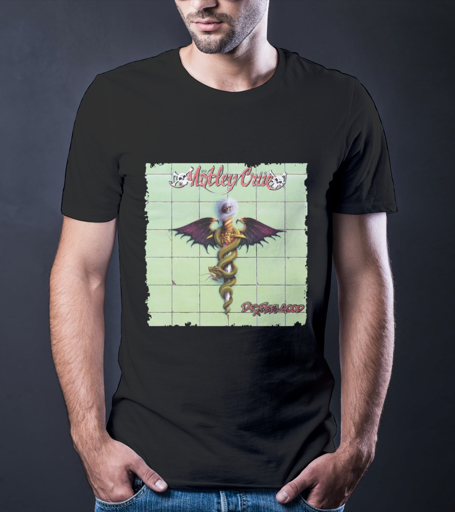 Mötley Crüe Dr. Feelgood Winged Caduceus Snake T-Shirt