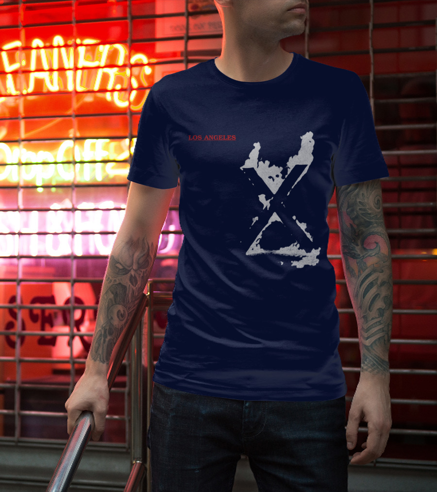 X Los Angeles Vintage Style Black T-Shirt
