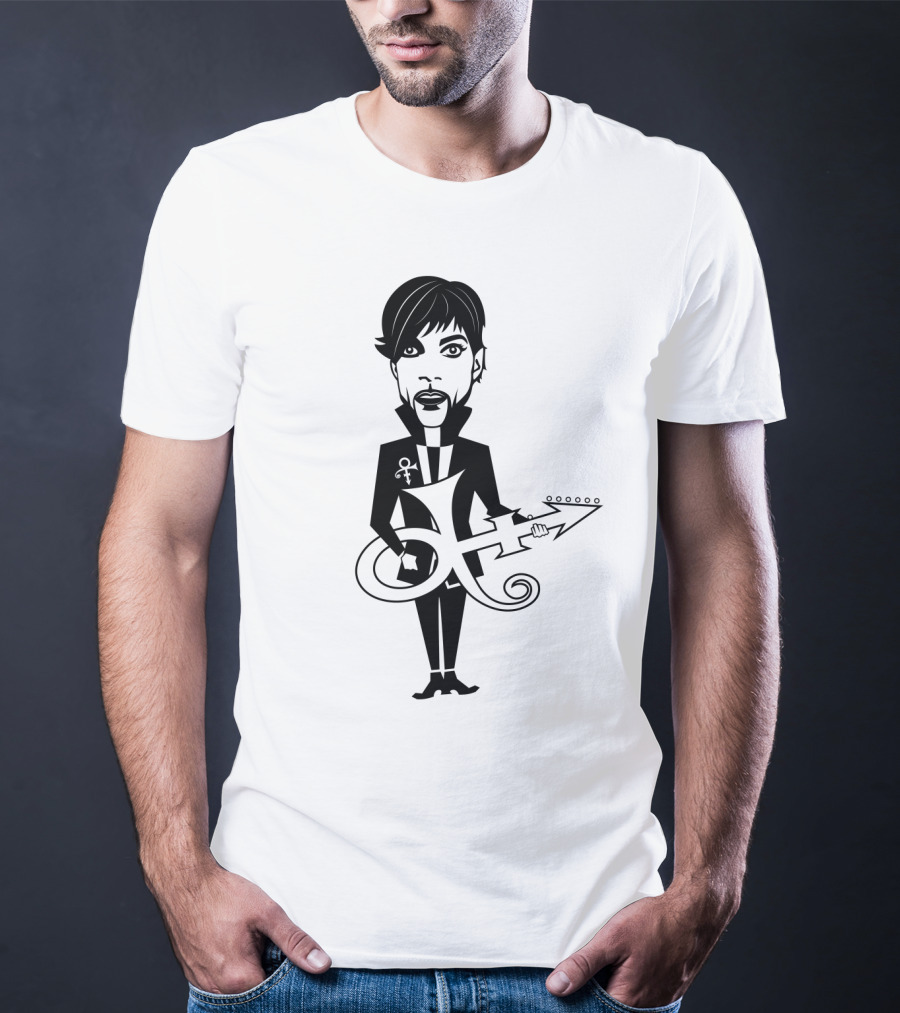 Pr 17 Prince Symbol With Guitar Caricature T-Shirt