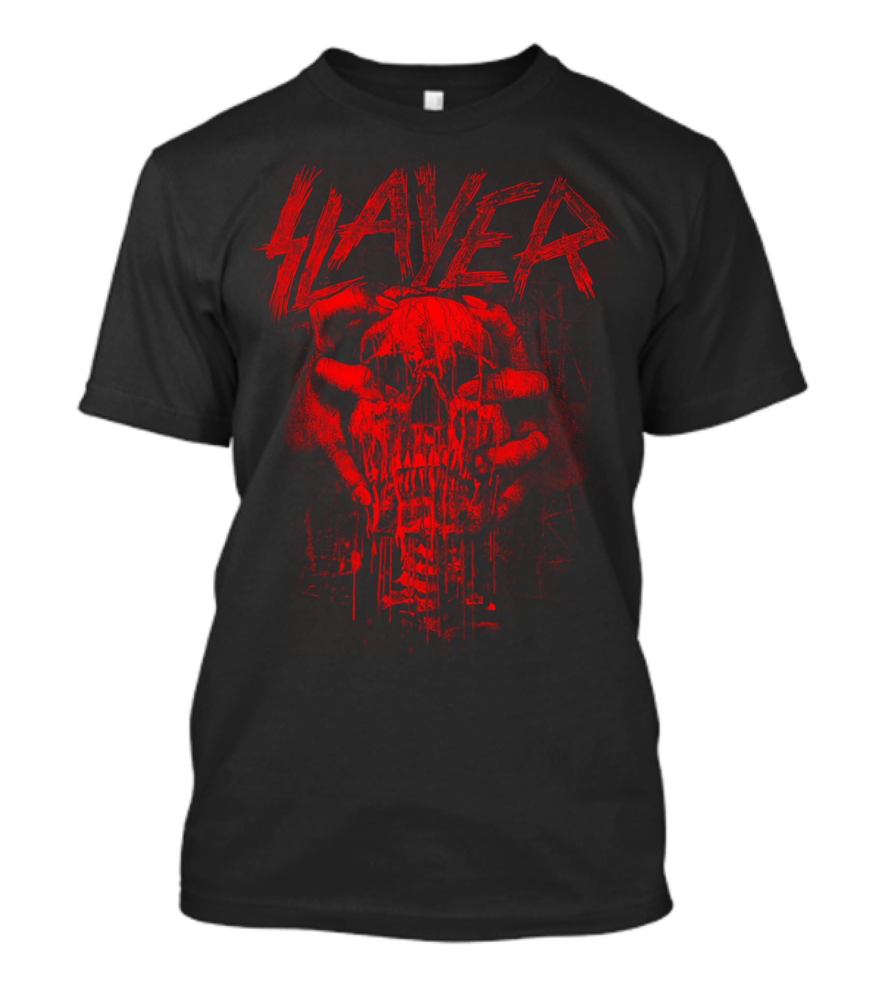 Slayer Red Skull With Hands Gripping Face T-Shirt