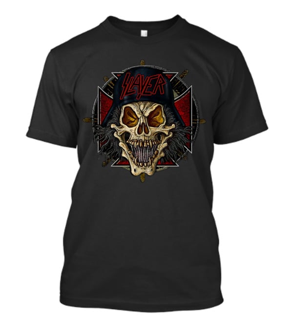 Slayer Skull With Red Pentagram Elements T-Shirt