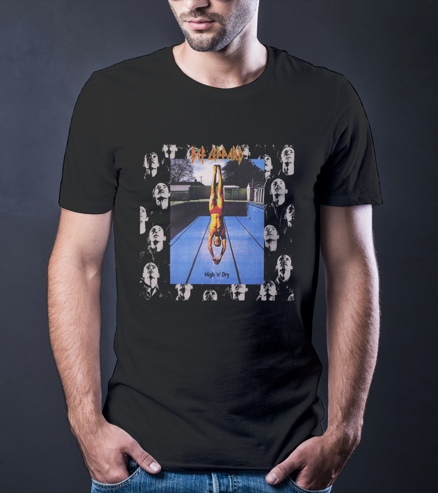 Def Leppard High 'N' Dry Diving Board Collage T-Shirt
