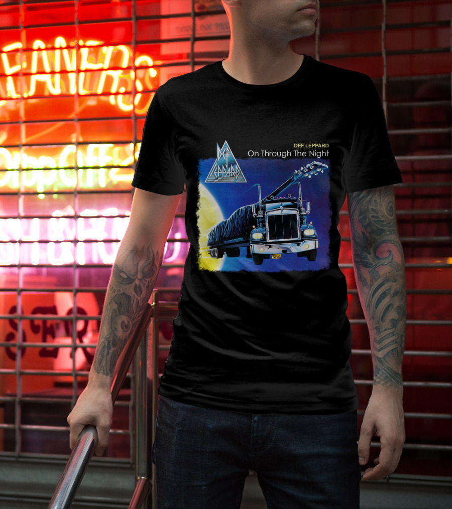Def Leppard On Through The Night Truck And Moon T-Shirt