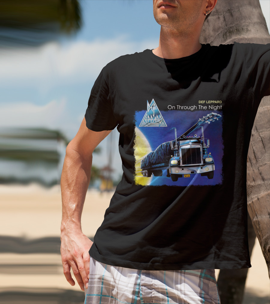Def Leppard On Through The Night Truck And Moon T-Shirt