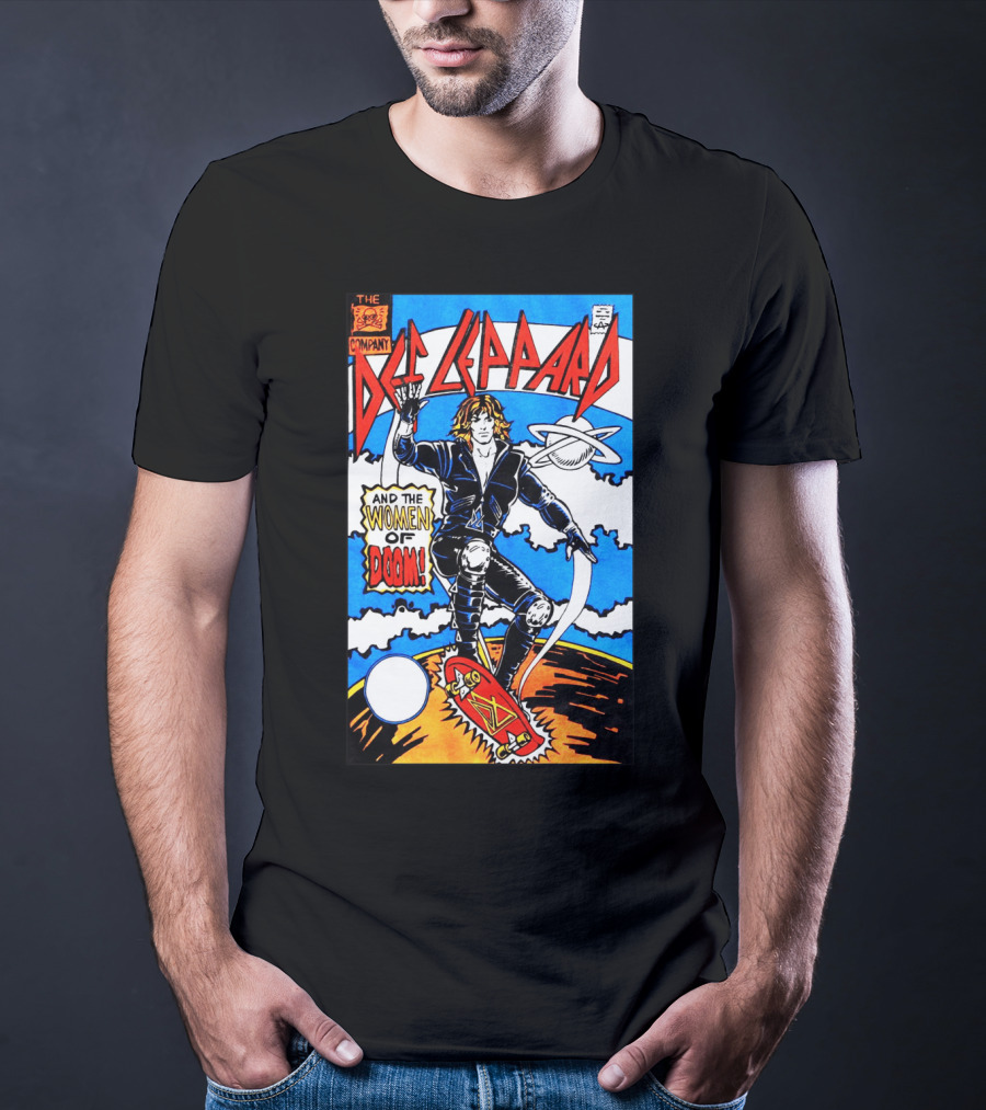 Def Leppard And The Women Of Doom Comic Style Artwork T-Shirt