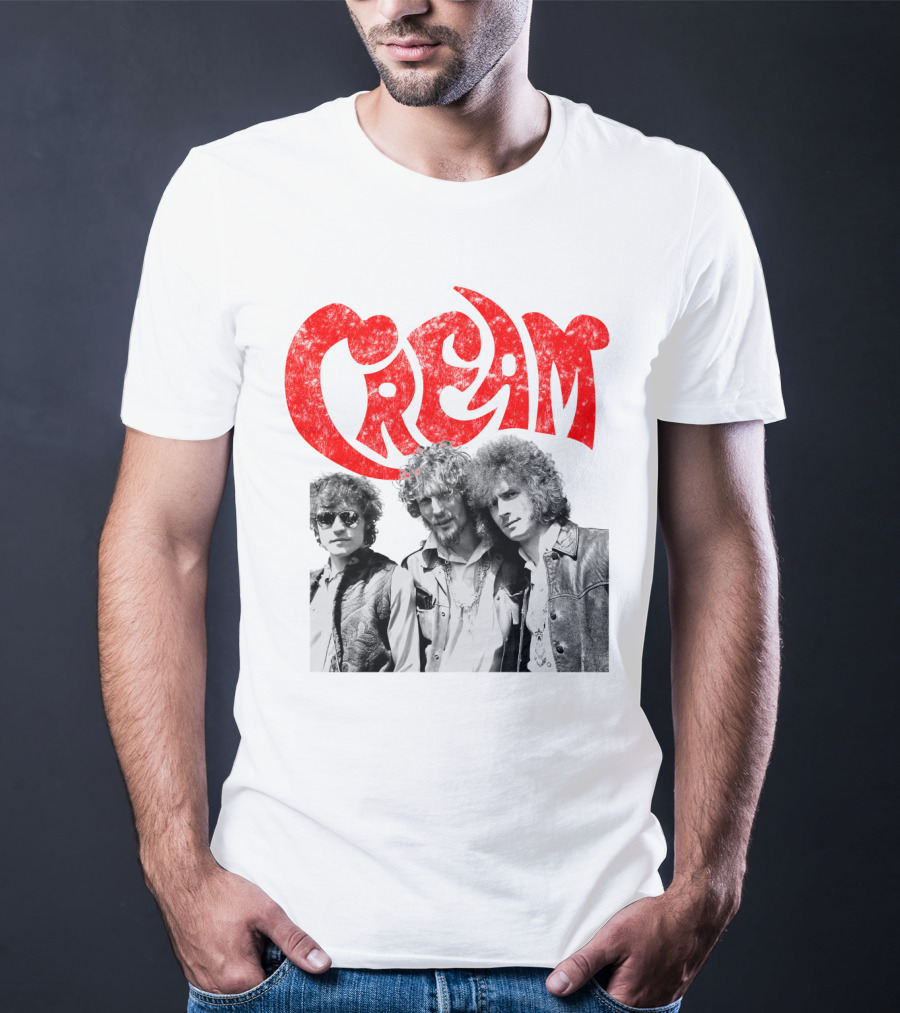 Cream Retro Band Photo Red T-Shirt
