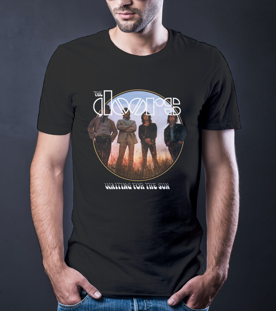 The Doors Waiting For The Sun Album Cover Vintage Style T-Shirt
