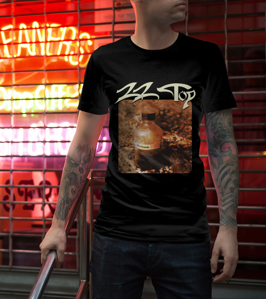 Zz Top Rhythmeen Bottle In Nature Scene T-Shirt