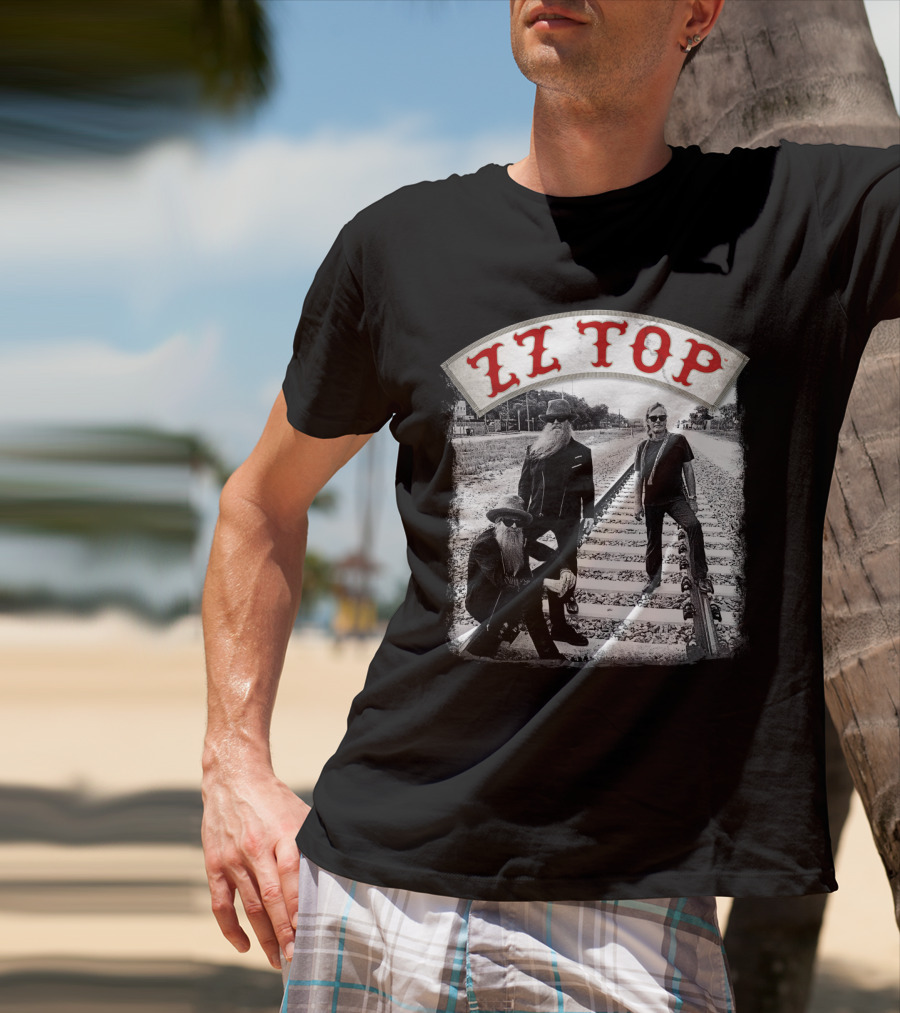 Zz Top Band On Railroad Tracks T-Shirt
