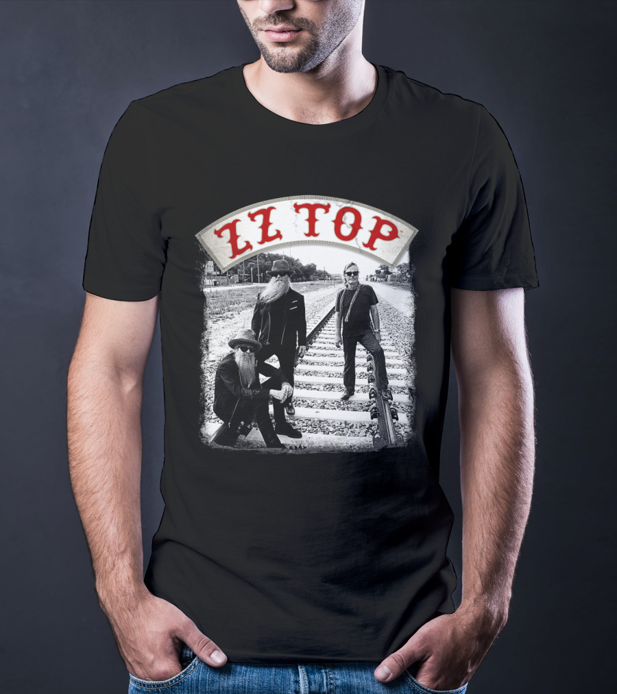 Zz Top Band On Railroad Tracks T-Shirt