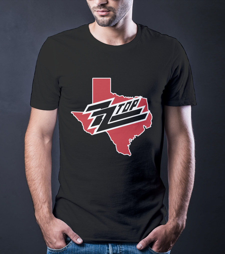 Zz Top Texas Red State Map T-Shirt