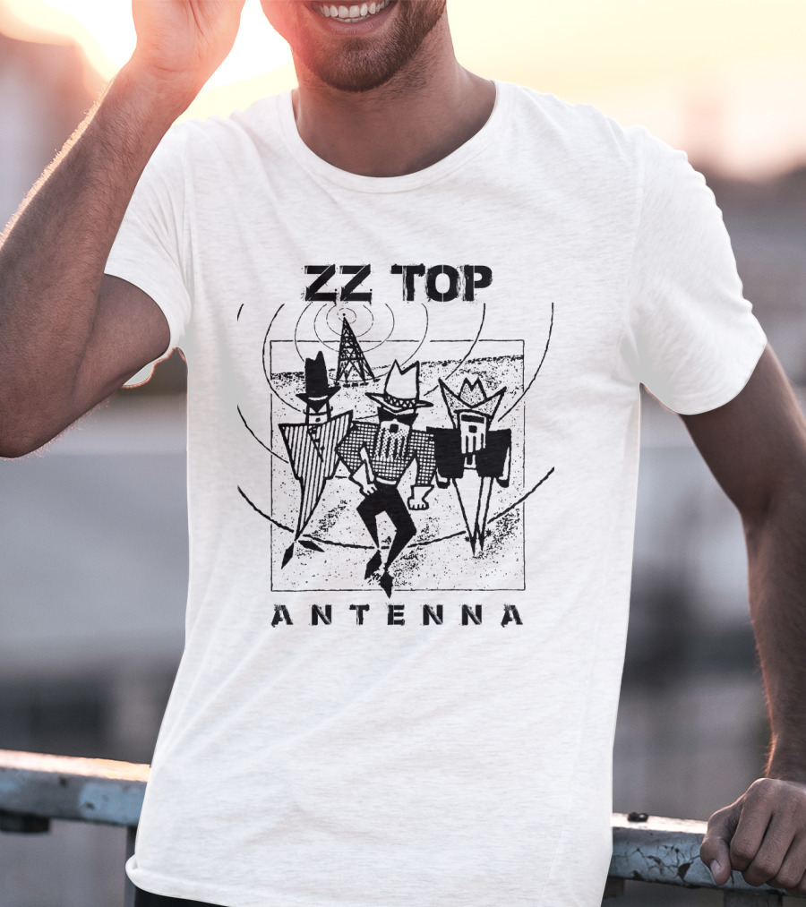 Zz Top Antenna 1994 Album Cover Art Featuring Band Members In Geometric Cowboy Outfits T-Shirt