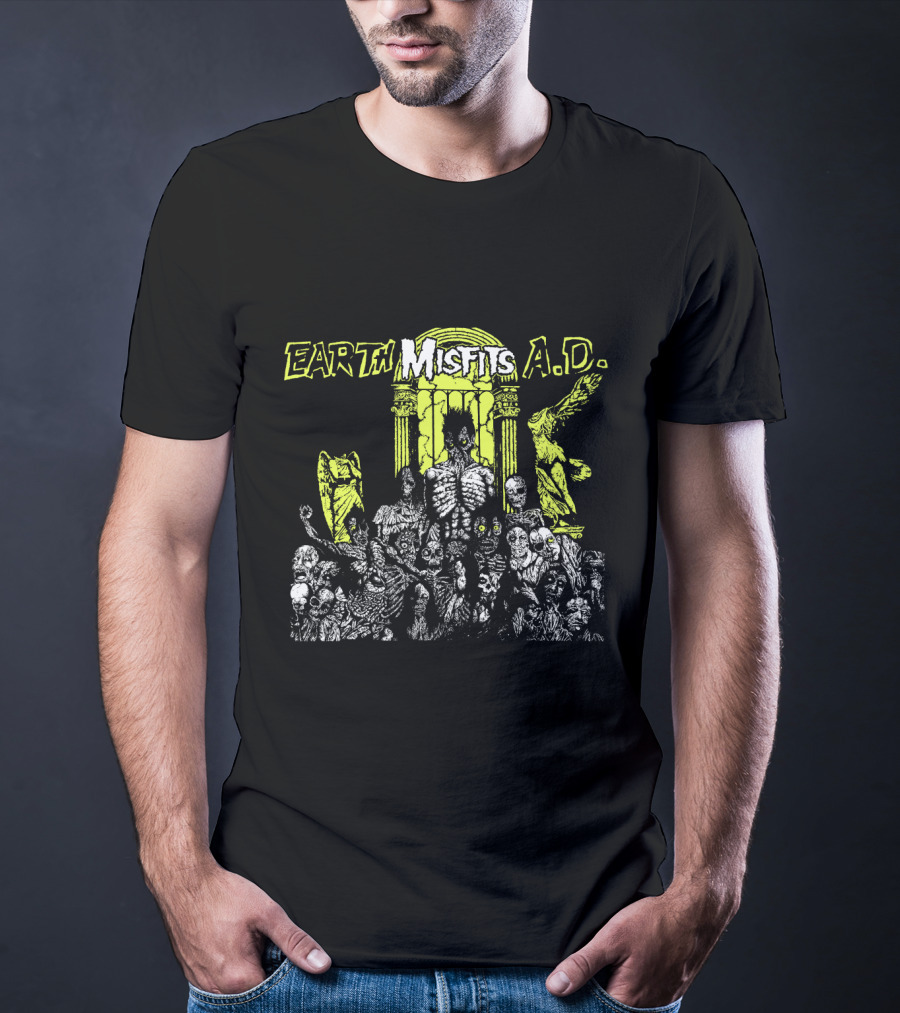 Earth Misfits A.d. Gothic Zombies In Front Of Ancient Columns T-Shirt